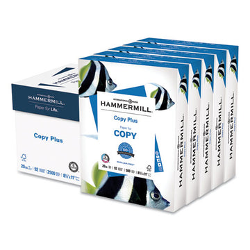 Hammermill® Copy Plus Print Paper, 92 Bright, 20 Lb, 8.5 X 11, White, 500 Sheets-ream, 5 Reams-carton freeshipping - TVN Wholesale